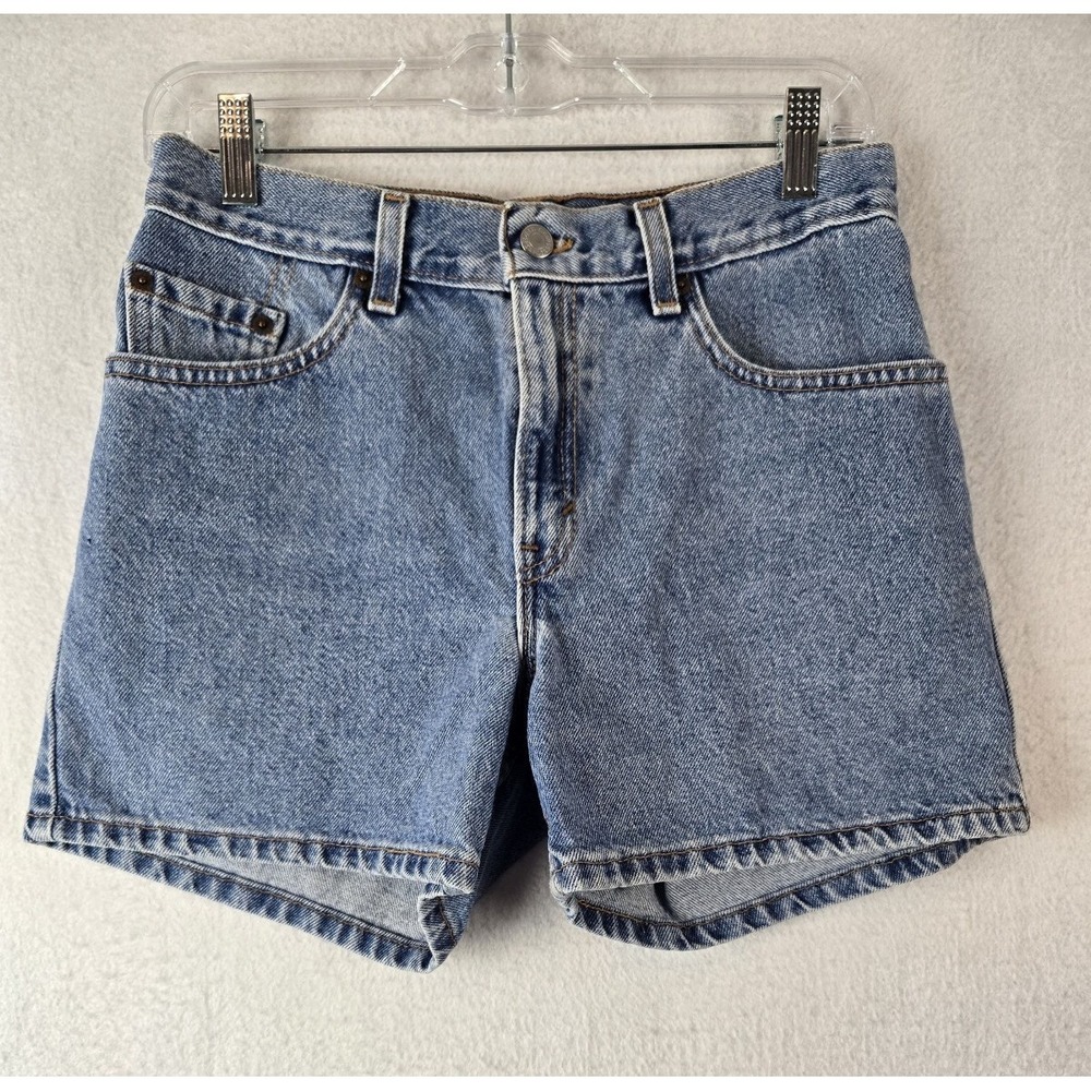 Levis Womens Denim Shorts Size 7 Juniors High Waisted Blue USA Made Cotton